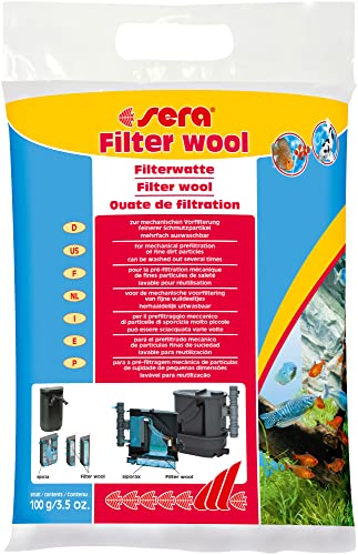 SERA Filterwool – Lana Filtrante per Prefiltrazione Meccanica Acquario e Laghetto, 100g
