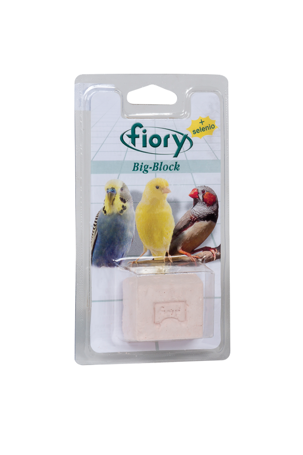 Fiory Big Block – Supporto Minerale per Uccelli da Voliera con 13 Minerali e Calcio 36%