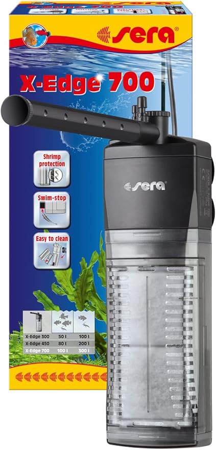 Sera X-Edge Filtro Angolare per Acquario – Silenzioso, a Risparmio Energetico fino a 300L