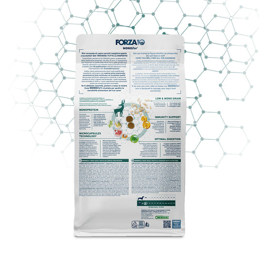 Forza10 Mini Adult Sensitive – Alimento Dietetico Cervo con Patate per Cani 1-10 kg