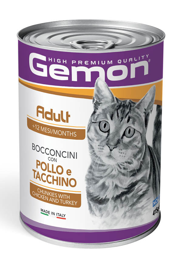 Crocchette Gemon per adulti con pollo e tacchino, confezione da 415g, alimenti per cani di marca AGRIAPPIA