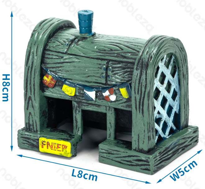 Decorazione Acquario Krusty Krab SpongeBob – Ornamento in PVC 8x5x8cm