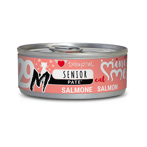 Crocchette per gatti MiniMe Linea M Senior Salmone AGRIAPPIA, confezione da 500 g, alimento umido per gatti anziani.
