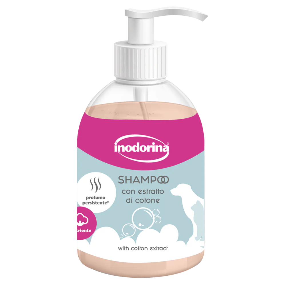 Shampoo nutriente con estratto di cotone AGRIAPPIA, bottiglia da 300ml, con etichetta blu e dettagli del prodotto.