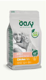 Crocchette per gatti adulti in carne di pollo light AGRIAPPIA, confezione con sacco di cibo per gatti con basso contenuto di grassi