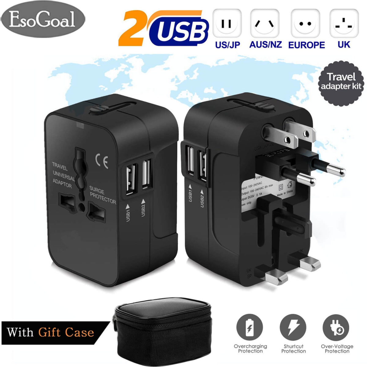Kit adattatori universali con porte USB