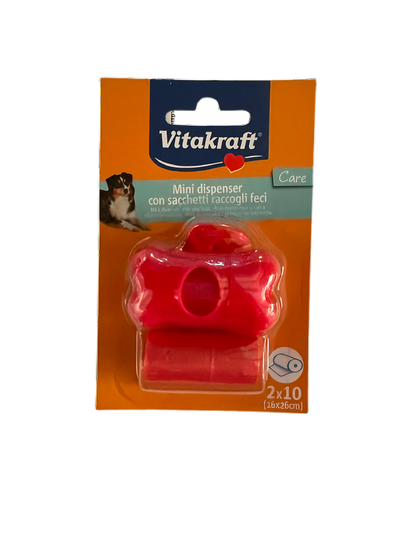 Mini Dispenser Sacchetti Igienici per Cane a Forma di Osso – Con Clip e 20 Sacchetti
