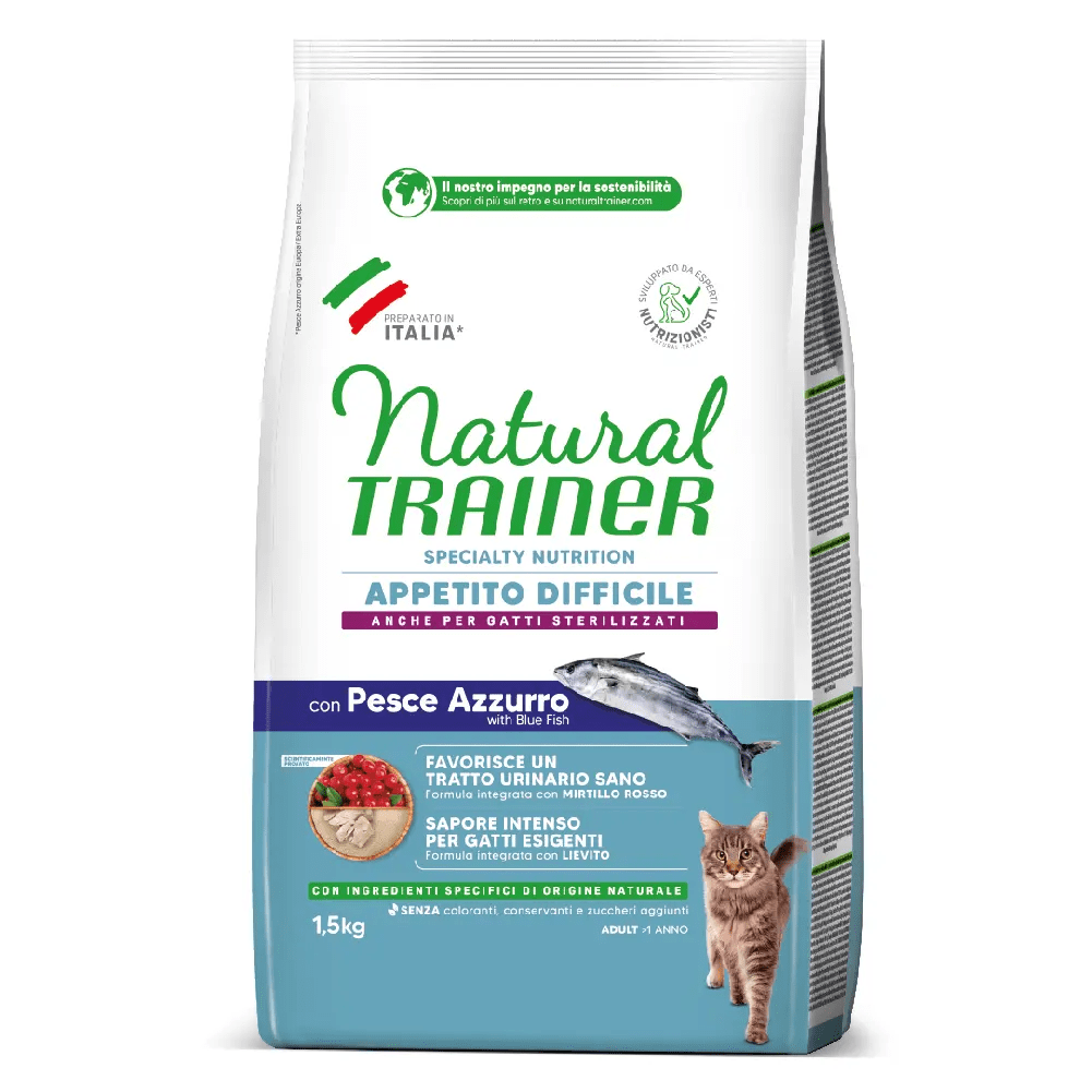Alimento Specialty Nutrition Appetito Difficile con Pesce Azzurro AgriAppia, scatola grande con ingredienti naturali e etichetta.