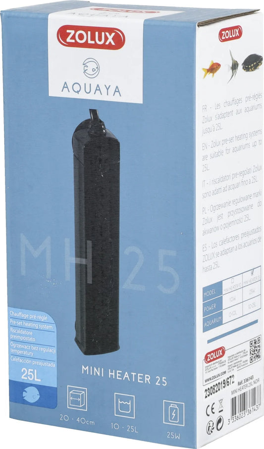 ZOLUX Mini Riscaldatore Preimpostato 25°C per Nano Acquario – 10W o 25W