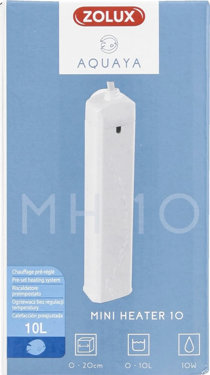 ZOLUX Mini Riscaldatore Preimpostato 25°C per Nano Acquario – 10W o 25W