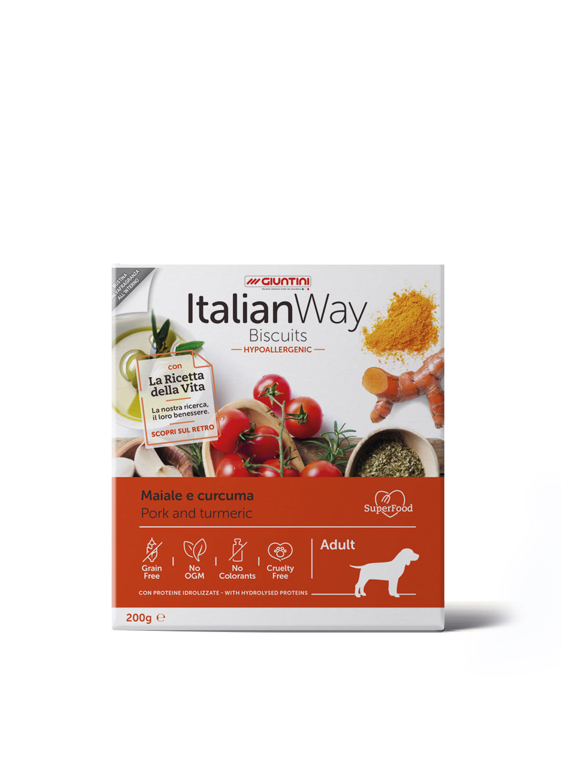 Biscotti Hypoallergenic Maiale e Curcuma 200g
