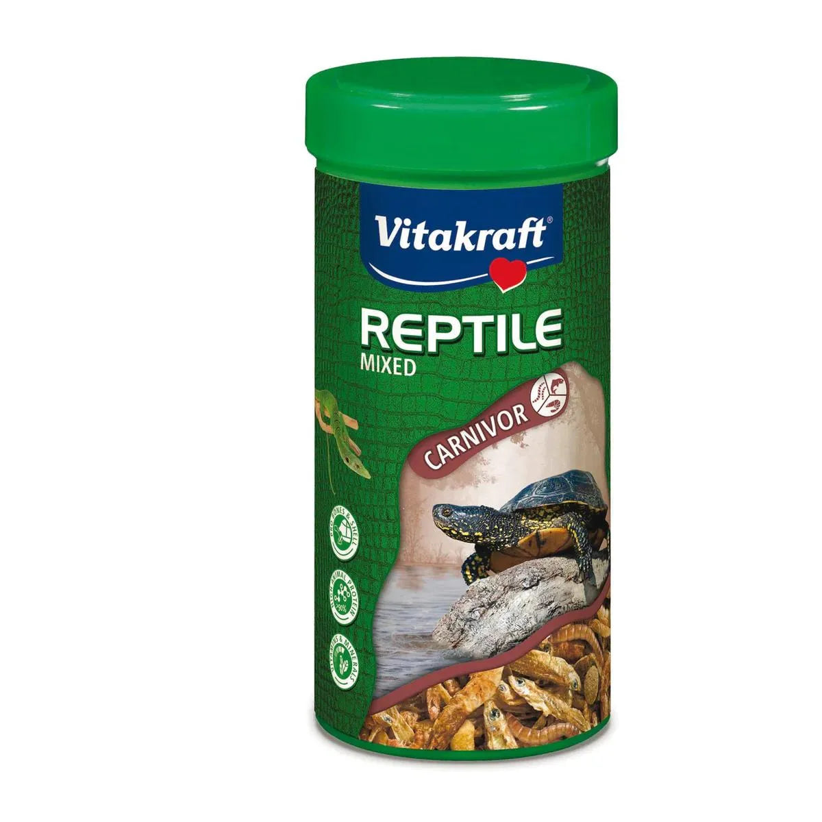 Vitakraft Mangime per Rettili Carnivori – Mix con Pesci, Crostacei e Vermi 47% Proteine | 250ml – 1000ml