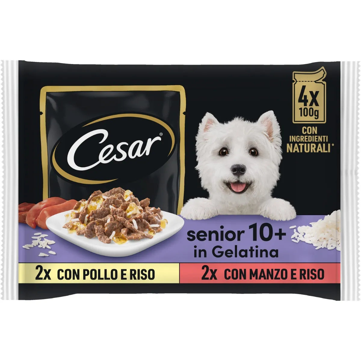 Cesar Senior 10+ in Gelatina Busta Multipack 4x100G