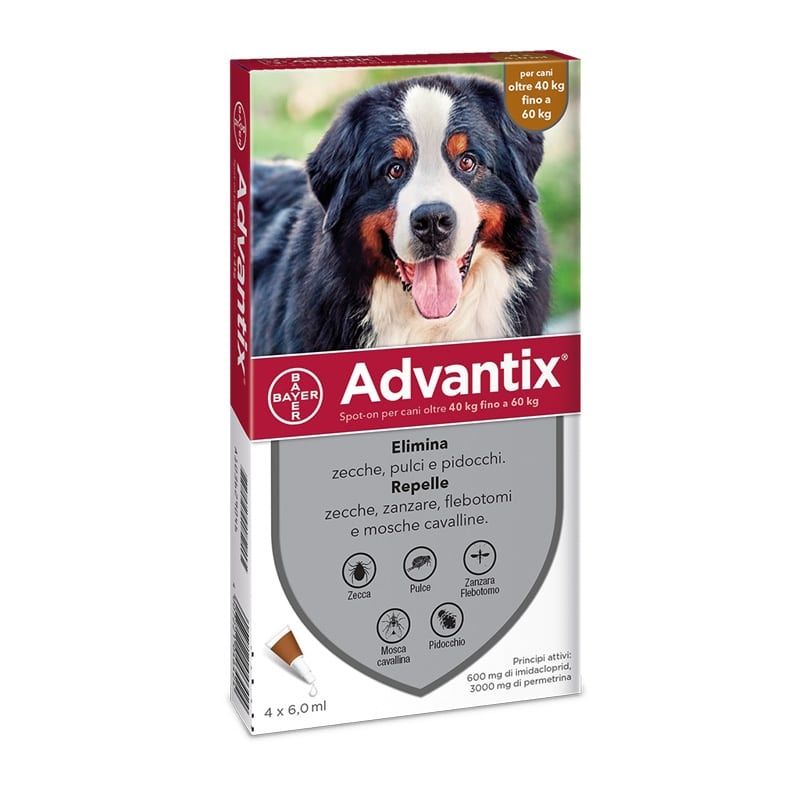 Advantix™ spot-on per cani AGRIAPPIA, confezione con pipetta applicatrice e soluzione antiparassitaria per cani