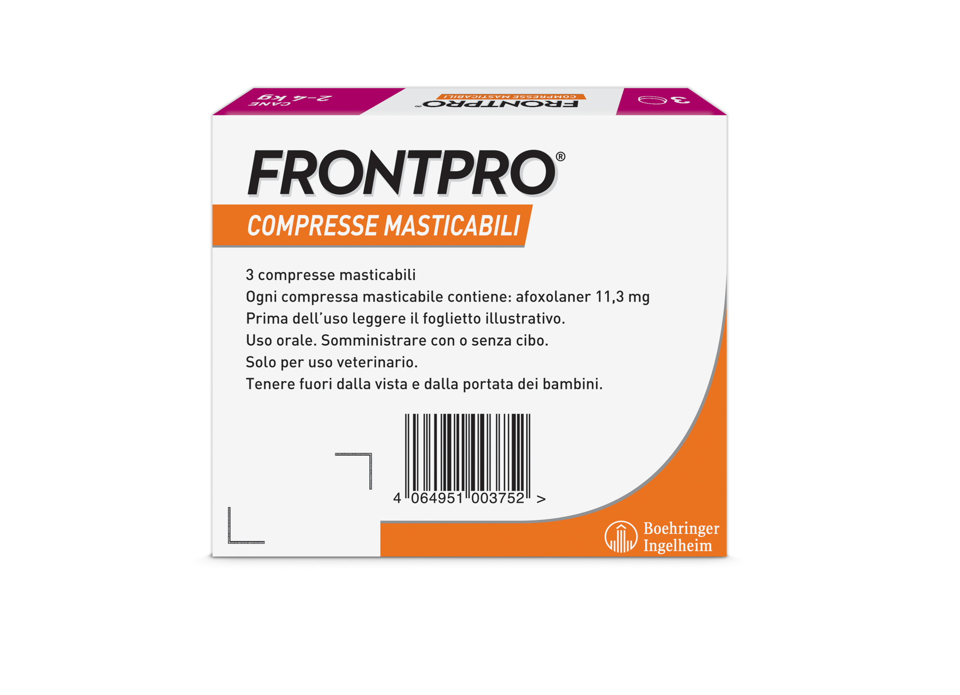 Cane Frontpro® AGRIAPPIA di 4 kg, vista frontale, con confezione e etichetta visibile, prodotto per uso agricolo e professionale