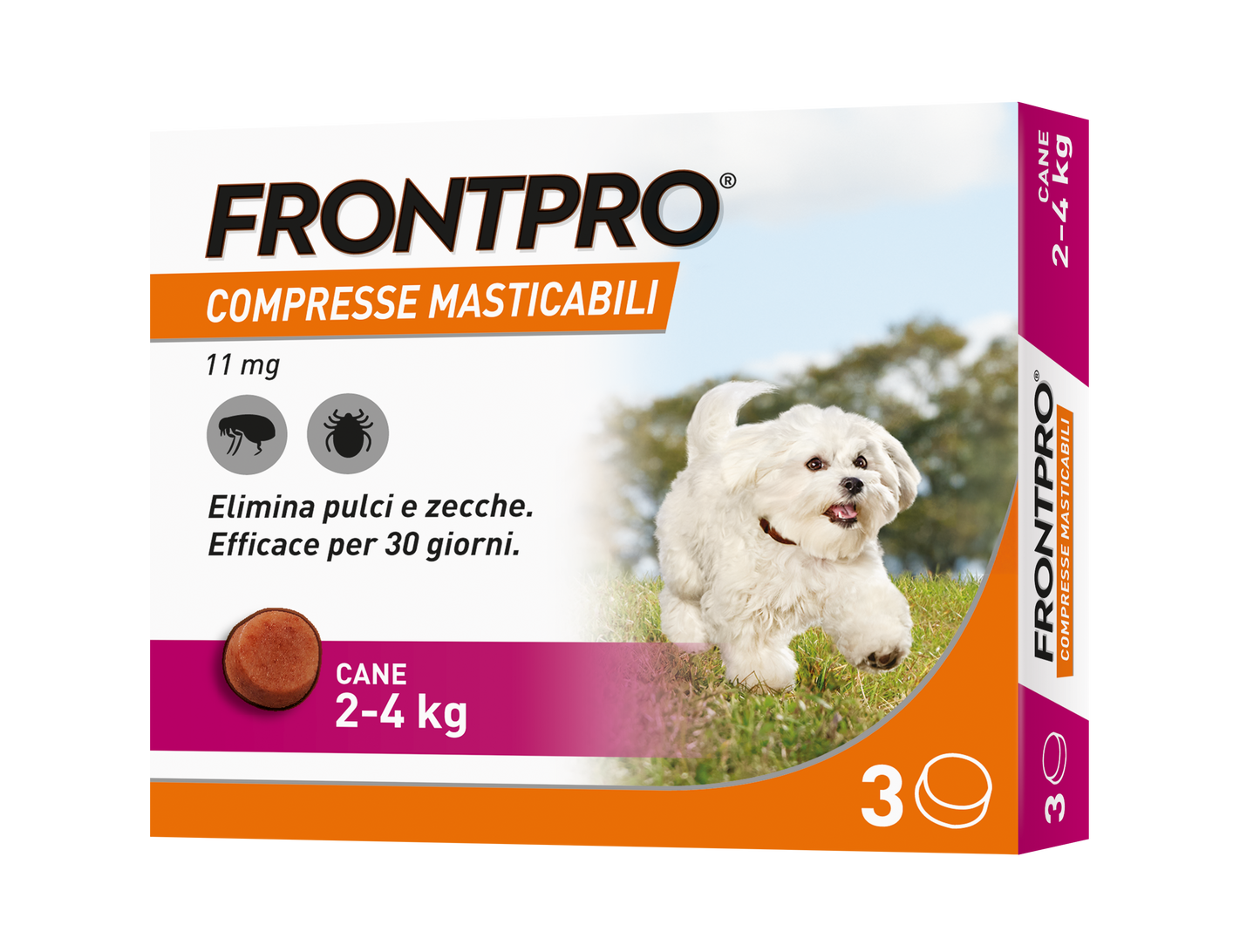 Cane Frontpro® AGRIAPPIA, in confezione da 2-4 kg, mostra forma e texture del prodotto per il controllo dei parassiti delle piante