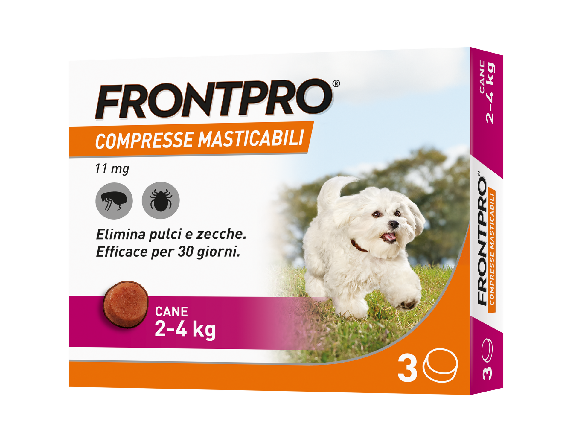 Cane Frontpro® AGRIAPPIA, in confezione da 2-4 kg, mostra forma e texture del prodotto per il controllo dei parassiti delle piante