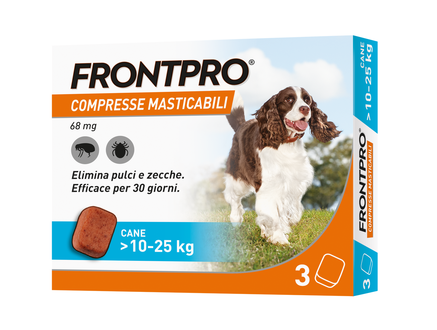 Cane Frontpro® AGRIAPPIA, prodotto per l'alimentazione animale, con imballaggio da 10-25 kg, immagine in sacco con logo e etichetta