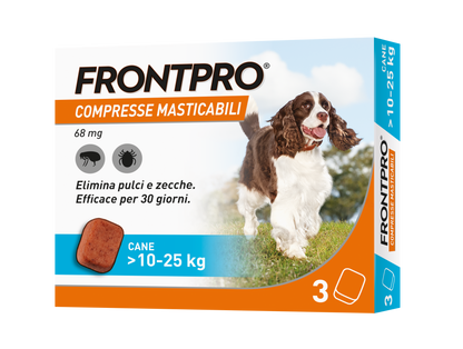 Cane Frontpro® AGRIAPPIA, prodotto per l'alimentazione animale, con imballaggio da 10-25 kg, immagine in sacco con logo e etichetta