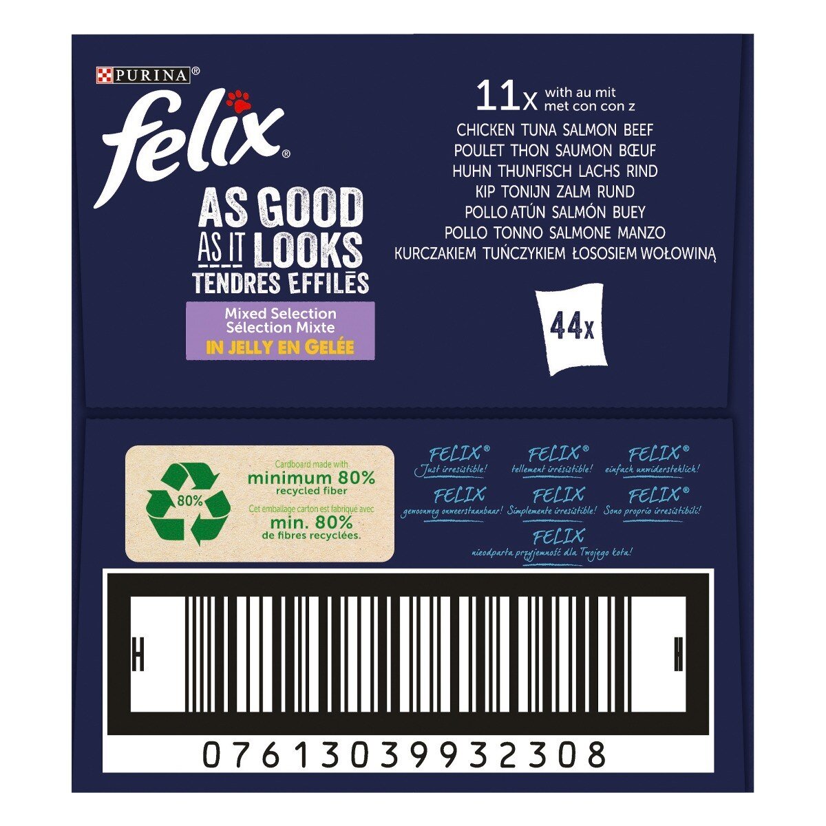 Felix Le Ghiottonerie Pack 44 Bustine – Alimento Umido per Gatti in 3 Gusti