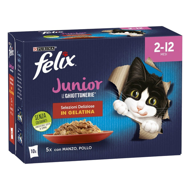 FELIX® Ghiottonerie Junior - (Manzo/Pollo) (10x85 g)