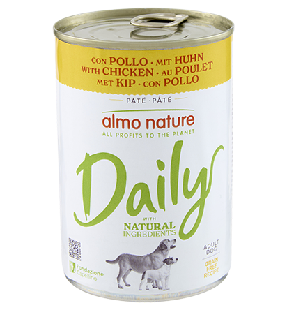 Bastoncini di canna Almo Nature Daily Cane AGRIAPPIA per cani, confezione da 400g, con pezzature visibili nell'immagine