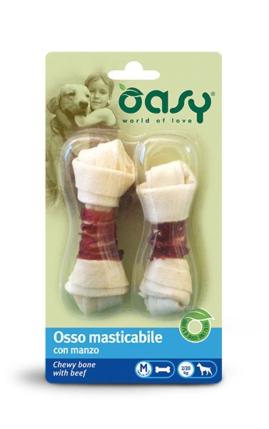 Oasy SNACK • Osso masticabile con Pollo - Anatra - Manzo 