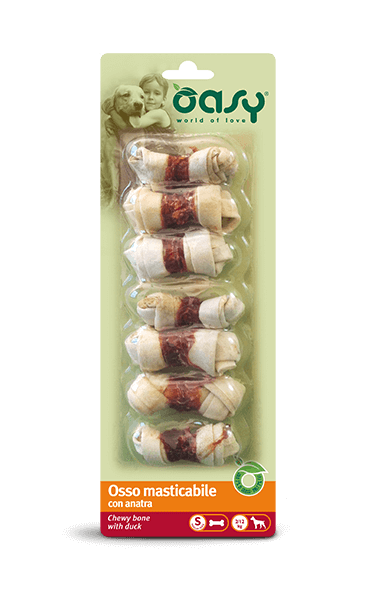 Osso masticabile per cani AGRIAPPIA Oasy SNACK con pollo, anatra e manzo, in confezione da 180 g