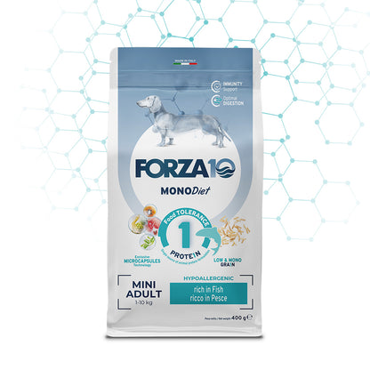 Forza10 Mini Adult Sensitive – Alimento Dietetico al Pesce per Cani 1-10 kg