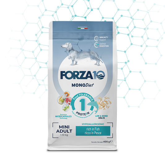 Forza10 Mini Adult Sensitive – Alimento Dietetico al Pesce per Cani 1-10 kg