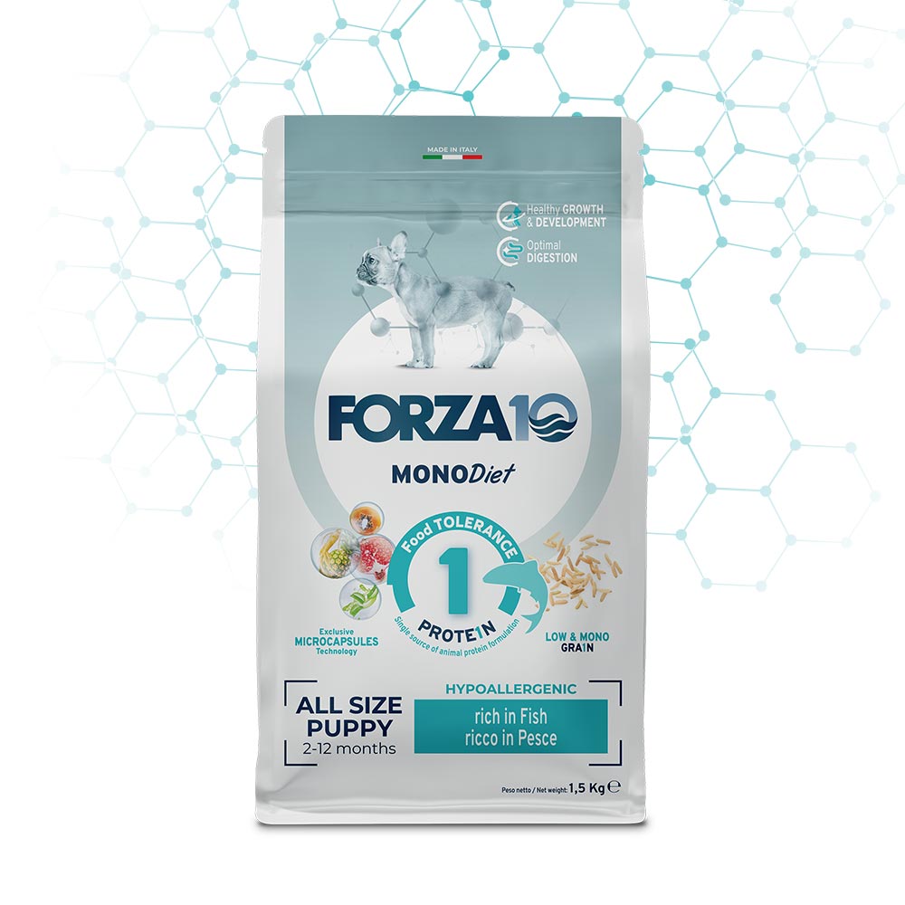 Forza10 All Size Puppy Sensitive – Alimento Dietetico al Pesce per Cuccioli e Cagne Gravide 1,5kg