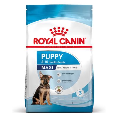 Crocchette per cuccioli Maxi Royal Canin AGRIAPPIA, sacco di cibo per cani di taglia grande, con immagine del prodotto in primo piano