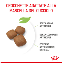 Crocchette Junior Giant Royal Canin per cani di taglia grande, confezione con sacco di alimento per cuccioli in immagine