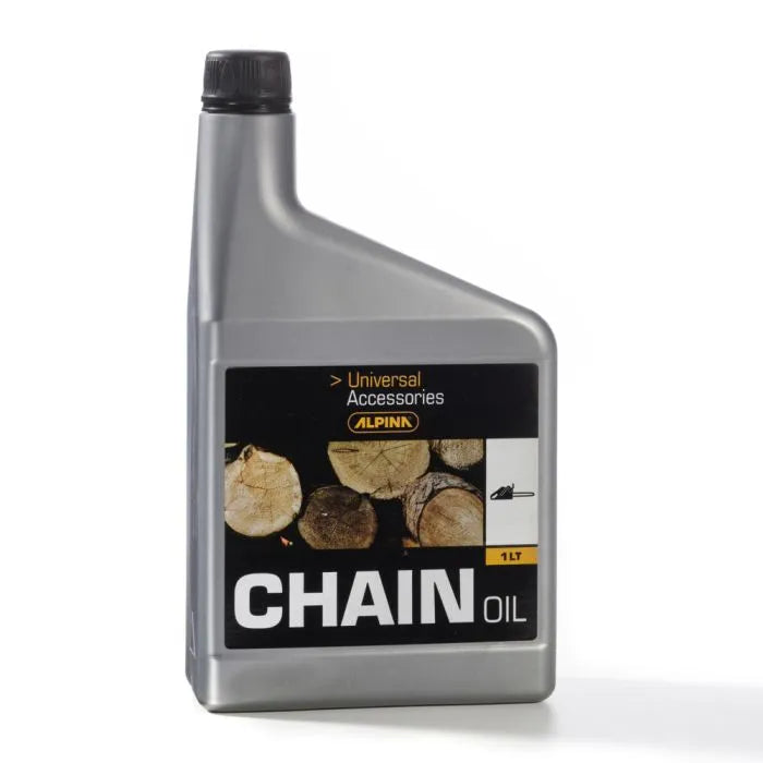 Olio di catena vegetale AgriAppia in bottiglia da 1 litro, ideale per la lubrificazione delle catene di macchinari agricoli.