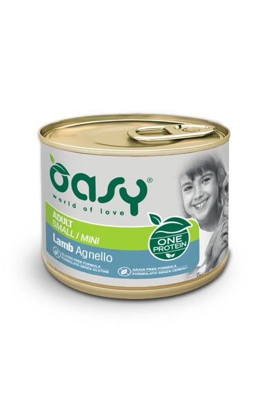 Crocchette per cani Oasy ONE PROTEIN AGRIAPPIA con carne di agnello, 200g, in sacchetto con immagine del prodotto