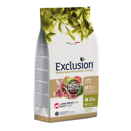Crocchette per cani Life Cat Natural Exclusion Mediterraneo Noble Grain con agnello per grandi razze, 12 kg.