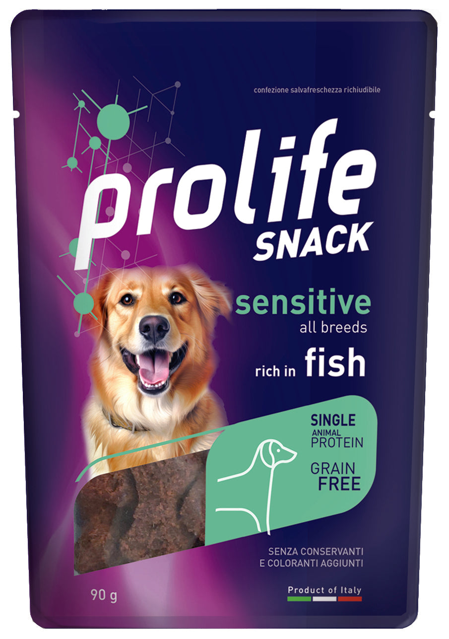 Snack a base di pesce Prolife Snack Cane di AGRIAPPIA, con bastoncini croccanti di pesce per spuntini salutari.