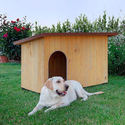 Cuccia Baita AGRIAPPIA per cani, struttura in legno con tetto a falde, ideale per comfort e protezione all'aperto.