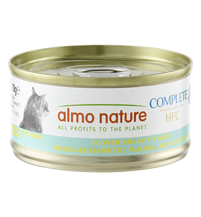 Scatola di cibo umido completo per gatti Almo Nature HFC Complete, 70g, marca AGRIAPPIA, con carne e ingredienti naturali
