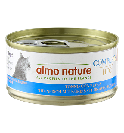Crocchette Almo Nature HFC Complete per gatti, scatola da 70g con carne e ingredienti naturali, marca AGRIAPPIA.