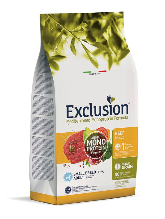EXCLUSION MEDITERRANEO NOBLE GRAIN ADULT BEEF TAGLIA PICCOLA