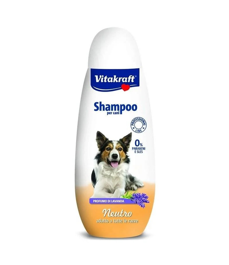 Shampoo neutro AGRIAPPIA per cani, bottiglia da 250 ml, con etichetta bianca e dettagli blu, visibile in primo piano.