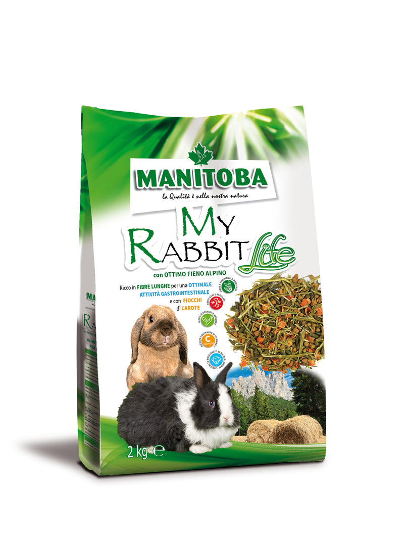 My Rabbit Life – Alimento per Conigli con Fibre Lunghe, Carote e Foraggi di Montagna 2kg