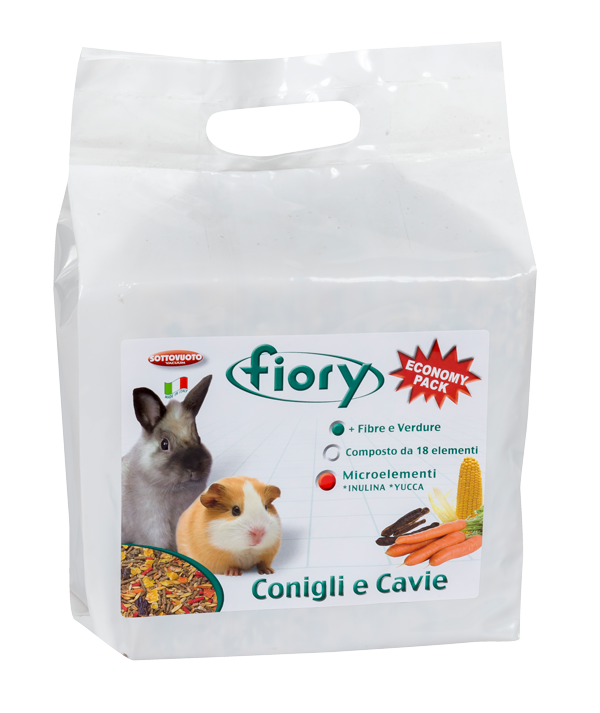 Fiory Mangime per Conigli Nani e Cavie – Miscela con Carote, Avena e Granuli Omega3