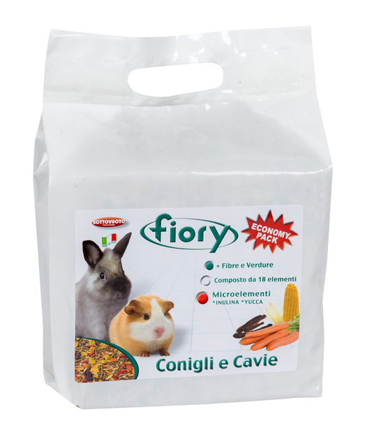 Fiory Mangime per Conigli Nani e Cavie – Miscela con Carote, Avena e Granuli Omega3