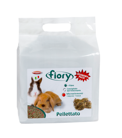 Fiory Pellettato per Conigli Nani e Cavie – Cubetti con Yucca Schidigera e Omega3