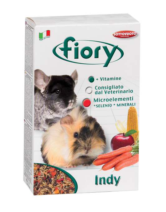Fiory Indy – Miscela per Cavie e Cincillà con Vitamina C, Omega3 e 10 Ingredienti
