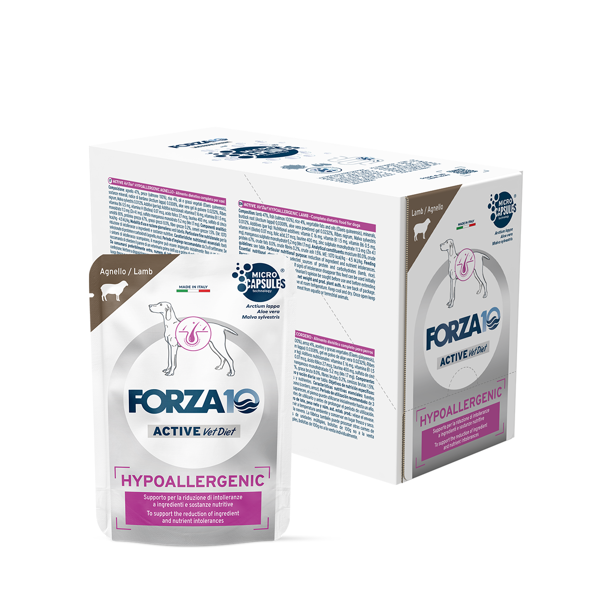 Forza10 Cane Hypoallergenic – Alimento Dietetico Umido Agnello per Cani con Intolleranze