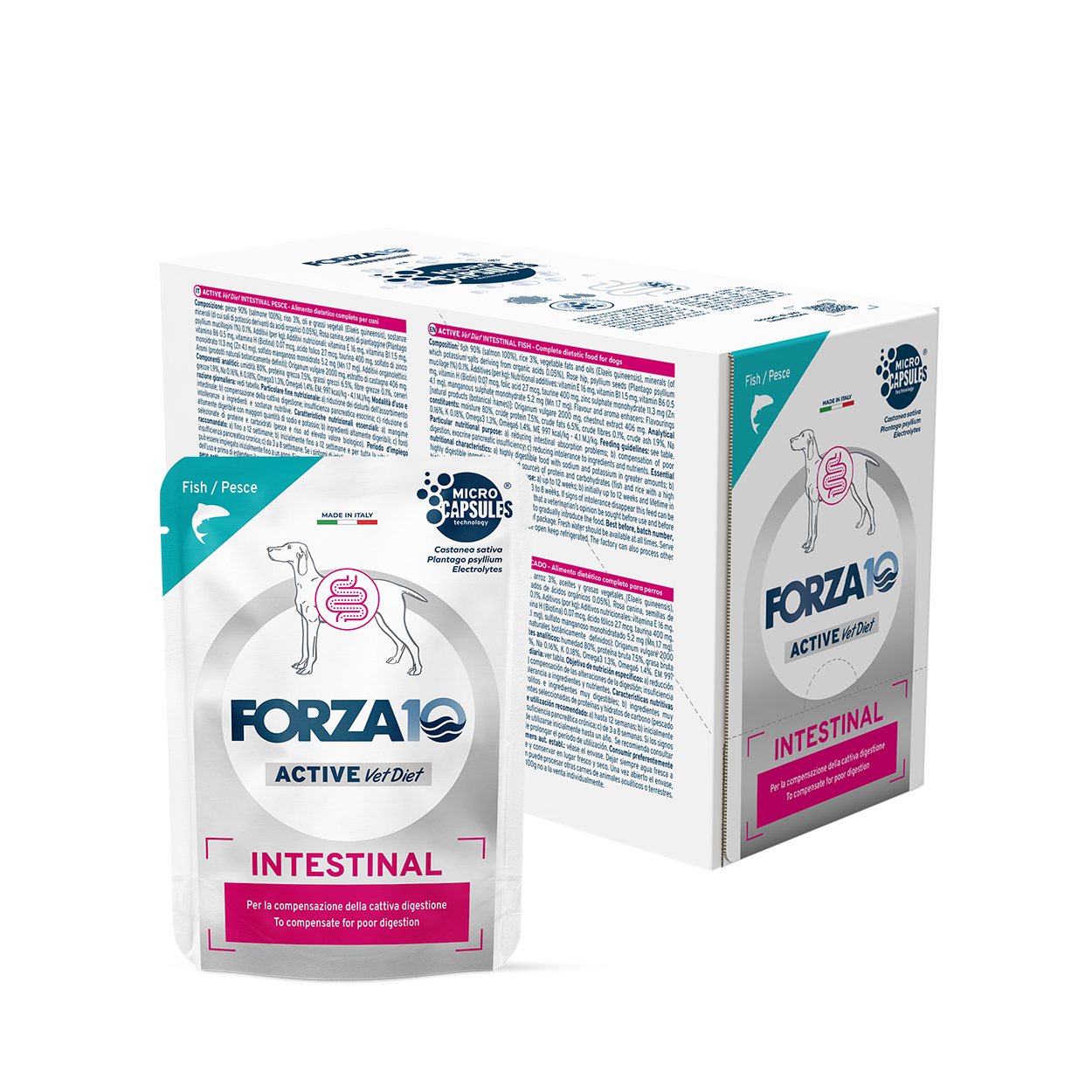 Forza10 Cane Intestinal – Alimento Dietetico Umido al Pesce per Cani.