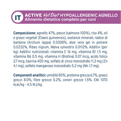 Forza10 Cane Hypoallergenic – Alimento Dietetico Umido Agnello per Cani con Intolleranze